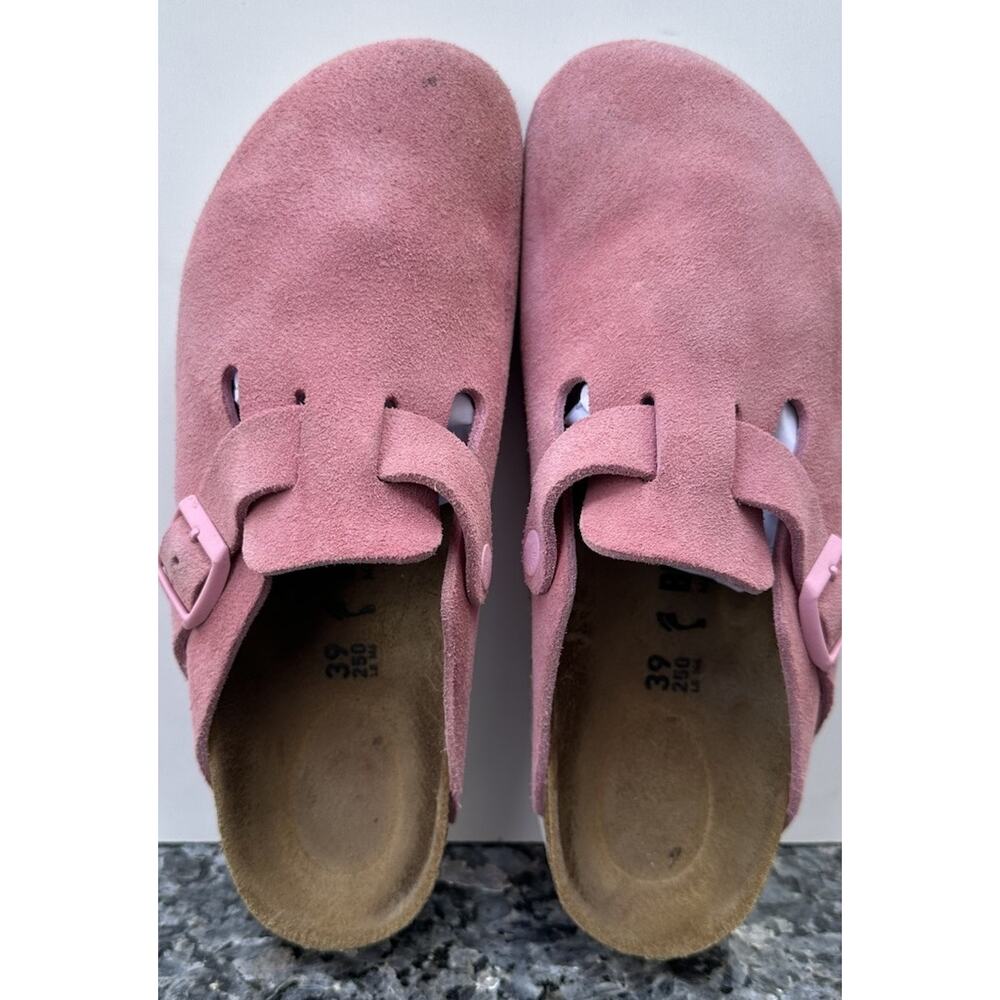 Stained Birkenstock Boston Bs Color Candy Pink Suede Ladies Size 8 - Picture 9 of 12